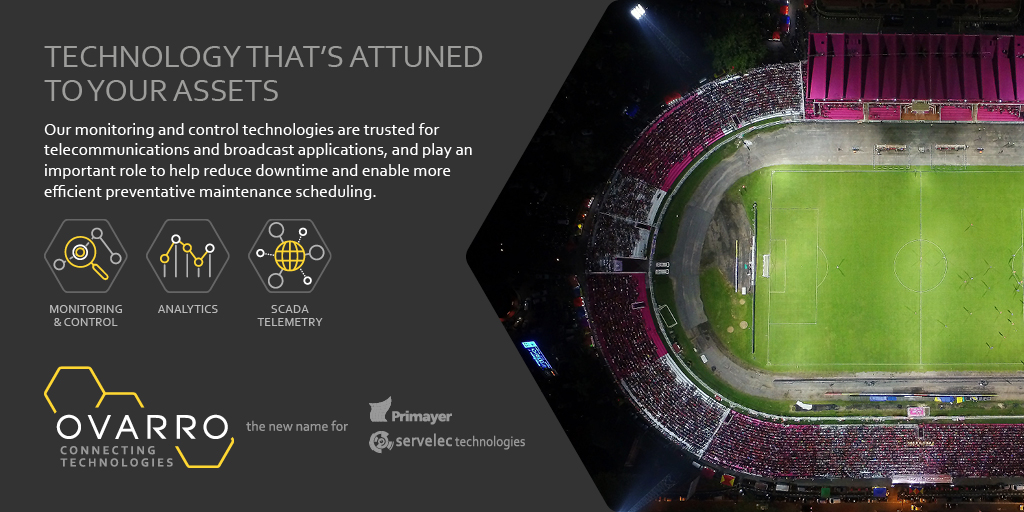 ServelecTech's tweet image. At Ovarro, we provide configurable, modular, secure and intelligent monitoring and control technologies for #telecommunications and #broadcast applications, helping networks to reduce downtime and enable more efficient preventative maintenance scheduling. ovarro.com