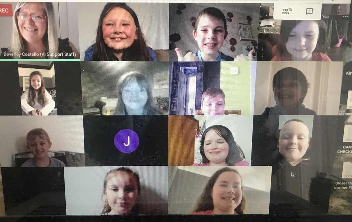 missjerussell's tweet photo. Our first Primary 4 google hangout!
Mrs Costello and I loved hearing all your news and stories! We look forward to ‘hanging out’ again!
🌟 You are all stars 🌟 
@Kirkhill_School https://t.co/kMdD4QozhH