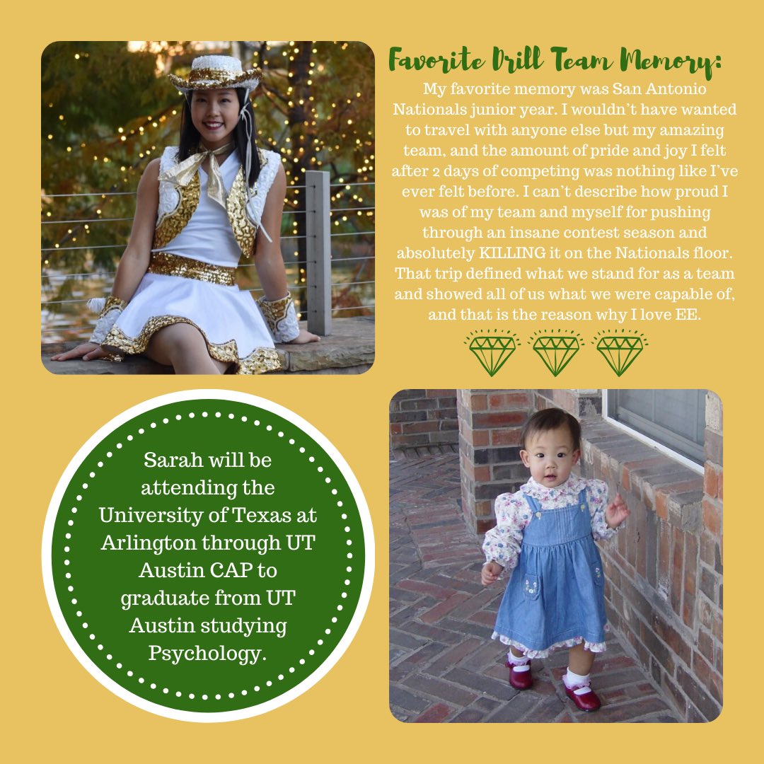 Today’s Senior Spotlight is First Lieutenant Sarah Xu! Sarah is an EE founding member and officer, and this team would not be what it is today without her. We will miss Sarah’s leadership, dedication, and passion! #sEEnior #LTBetterTogether #Classof2020 #its629