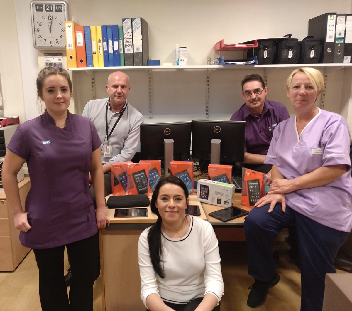 Thanks to our domestics colleague Ann Marie Travers who, with the help of the local community, donated 12 tablets to help our patients stay in touch with their loved ones who are unable to visit hospital during this time.  #NCAfamily