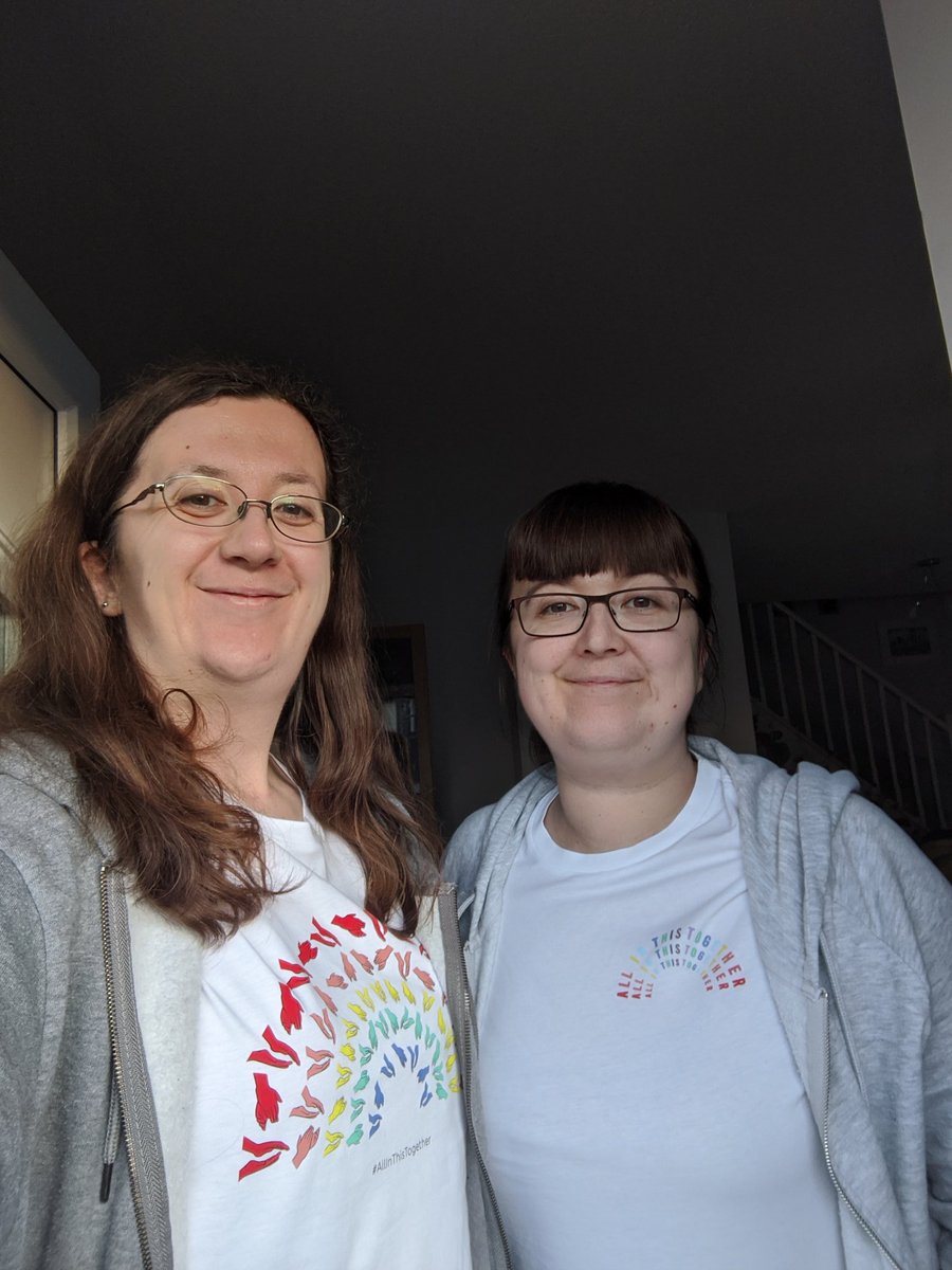 carolinegs26's tweet photo. @AlisonMSaunders and I joined #ClapForOurCarers sporting our new @marksandspencer t shirts and they are fab! #StayHomeSaveLifes https://t.co/okWsLqtuqZ