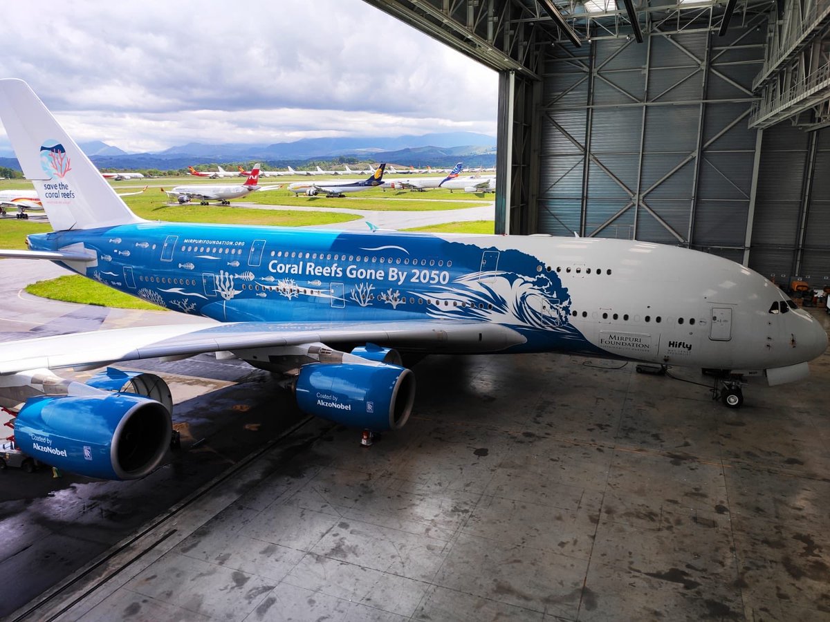 TarmacAerosave's tweet photo. 🛫 Today we have redelivered #A380 to @hifly_airline after #Bcheck 🔧
She arrived in our #Tarbes facilities on 29 Feb. 2020.
Blue skies! 👋
#AircraftMaintenance #MRO https://t.co/h89uYe8nOt