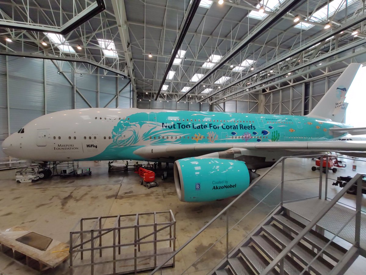 TarmacAerosave's tweet photo. 🛫 Today we have redelivered #A380 to @hifly_airline after #Bcheck 🔧
She arrived in our #Tarbes facilities on 29 Feb. 2020.
Blue skies! 👋
#AircraftMaintenance #MRO https://t.co/h89uYe8nOt