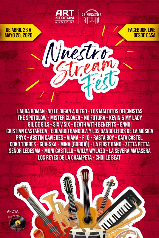 @Lnuestraemisora y <a href="/ArtStMagazine/">Art Stream Magazine</a> se unen para recibir a 30 agrupaciones y solistas para 6 transmisiones a través de las redes de la emisora y la presentación de Art Stream Magazine.
Facebook Live los jueves a las 6:30 PM del 23 de abril al 28 de mayo
facebook.com/ArtStMagazine