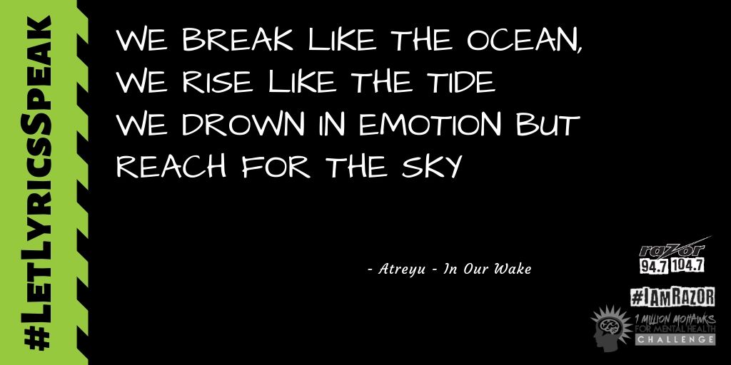 RazorWisconsin's tweet photo. @atreyuofficial #InOurWake #LetLyricsSpeak
@YouRockFNDN @RiseTogetherWI #MentalHealthAwarenessMonth #MentalHealthAwareness #IAmRazor #RazorWisconsin #1MMMohawks #1millionmohawks
https://t.co/vEuB7anwrF https://t.co/B1SvR1gg4x