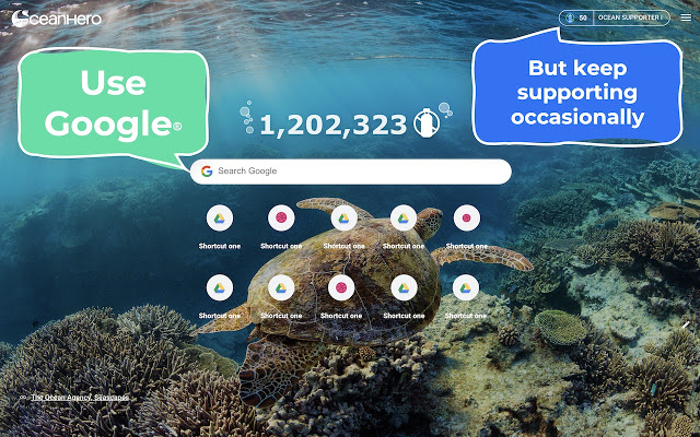 RecalcitrantRex's tweet photo. I use the #OceanHero search engine to support a cleaner #earth. Looks great and works great! #oceans 🌊 https://t.co/osYdCebIEu
