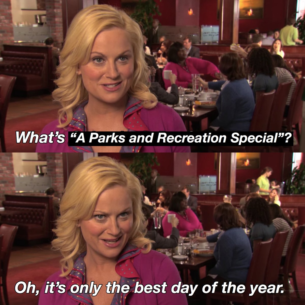 parksandrec's tweet photo. “A Parks and Recreation Special” is nearly here. 🤩 Who are you watching with tonight? https://t.co/ojLRmW6RQS