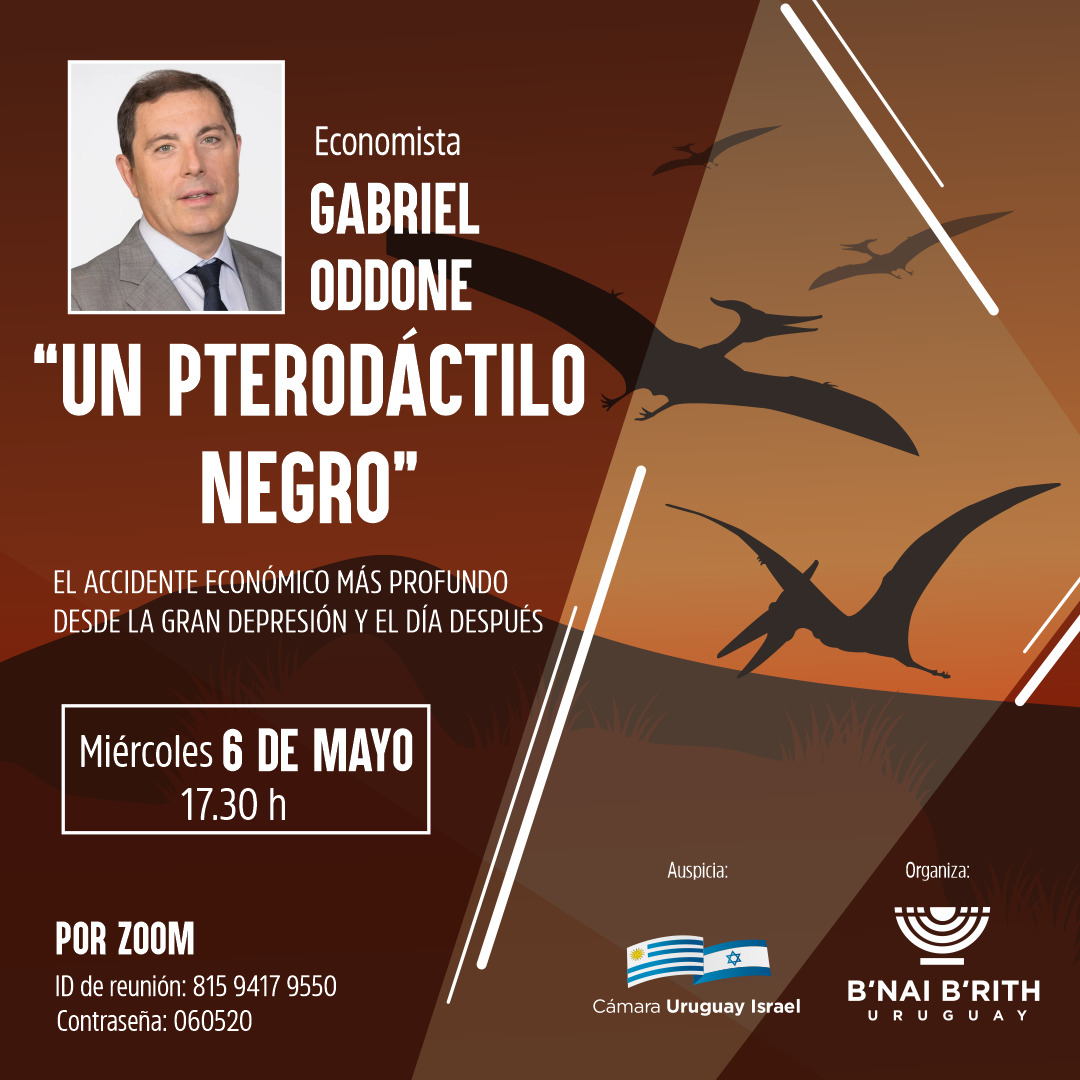 camara_uy_isr's tweet photo. Auspiciamos imperdible exposición del Economista Gabriel ODDONE "Un Pterodáctilo Negro", Próximo Miércoles 6 de Mayo. https://t.co/hKd2MXLtPu