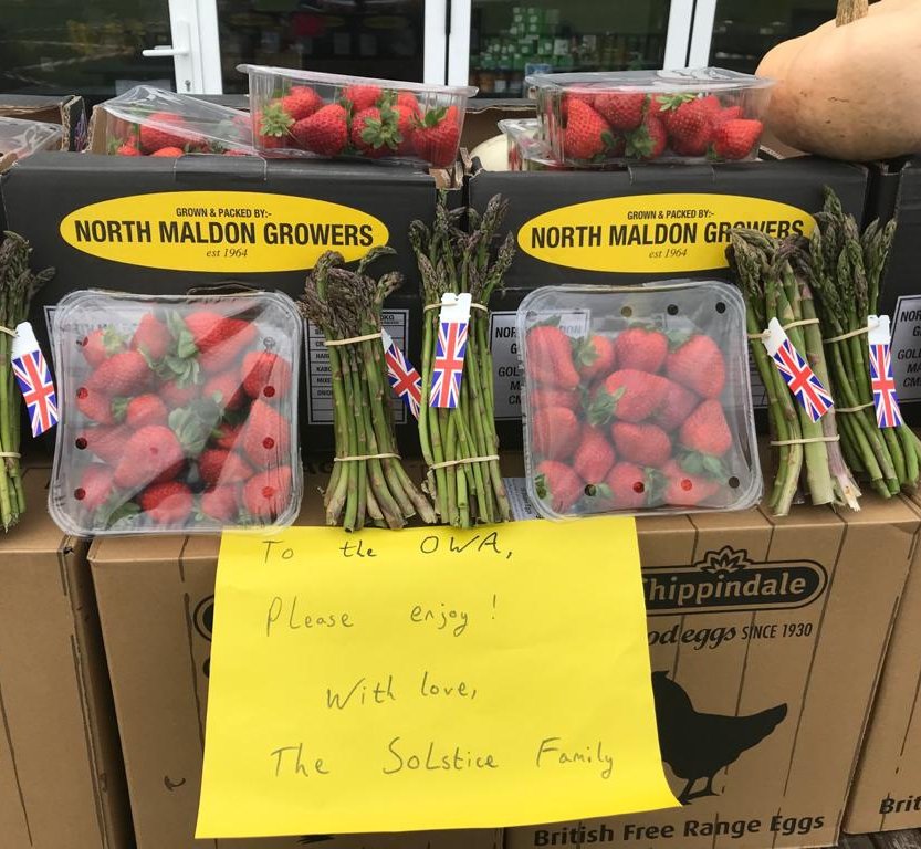 oldwimbledonian's tweet photo. Fantastic to have @SolsticeFood from #SW19 come on board today with our #DoingaBit project. A huge delivery of strawberries &amp; loads of eggs. Our cooking partners are @14thefrog @rosencrownsw19 @Vallebona &amp; we look forward to helping our community with the @DonsLocalAction 💪💪 https://t.co/ZBIjWupBRY