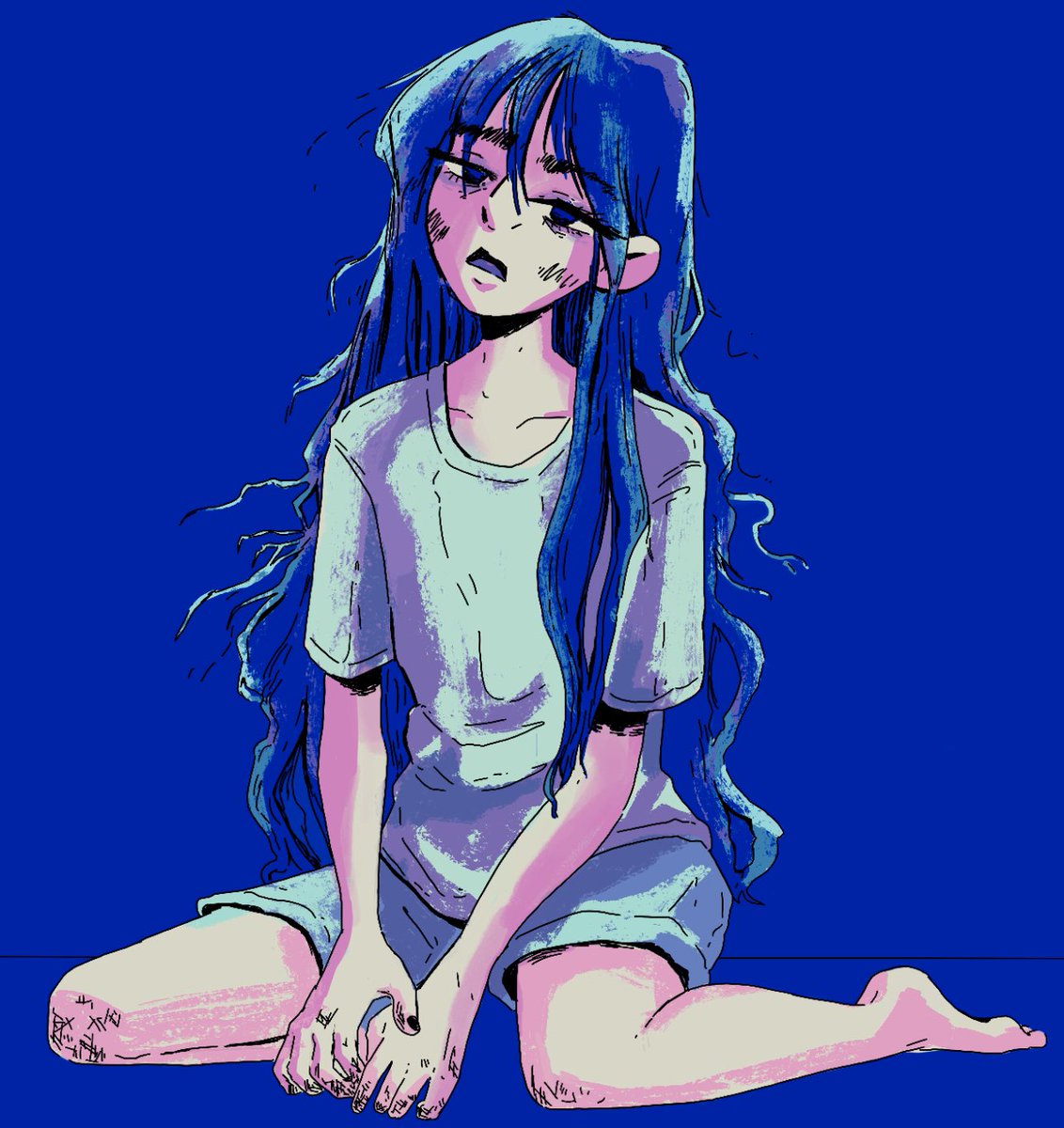 Mariahsquideri's tweet photo. Sit in front of your mirror and draw your current state of quarantine #challenge. Idk about you but im doing GREAT. https://t.co/WXiPCPnDW8