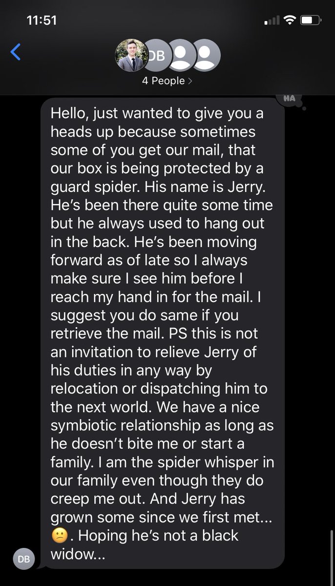 _ChristinaCox_'s tweet photo. So I definitely just got one of the best text messages from our landlord #guardspider https://t.co/fvBnEIZjP7