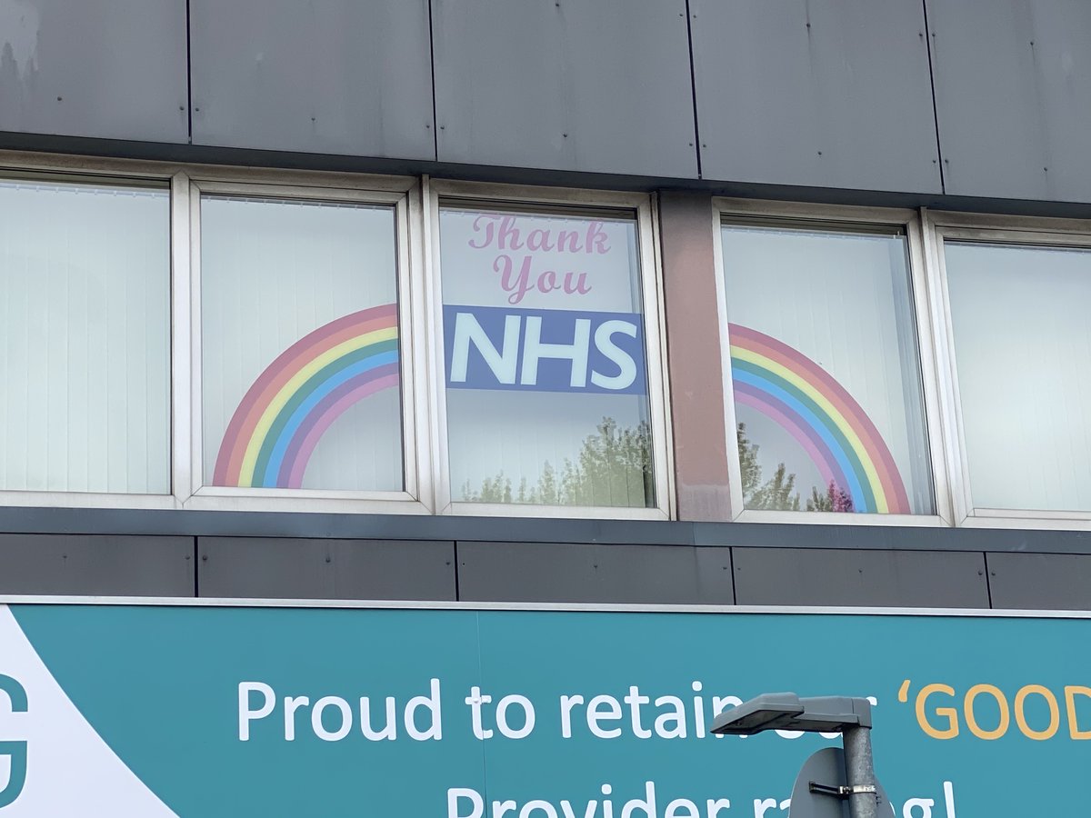 north_lancs's tweet photo. A huge round of applause for the NHS and all of the key workers! 👏

All of us at NLTG would like to thank you for your continuous bravery! 

Thank you to our very own Fix-It-Phil for displaying this message in the window of our head office. 🌈 https://t.co/3xeVZYKct4