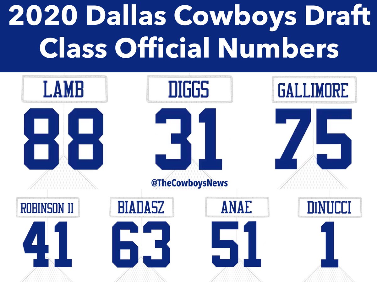 dallas cowboys jersey numbers