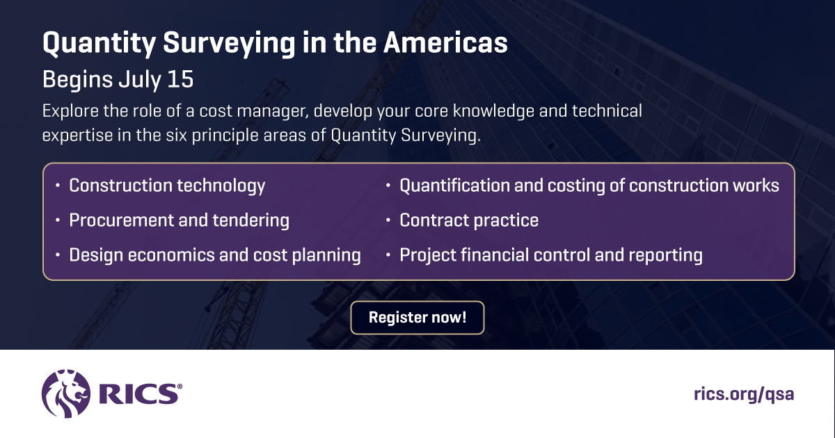 ricsamericas's tweet photo. Do you know what #QuantitySurveyors do?
Also known as #construction economists, #projectmanagers & #costmanagers, a #surveyor is responsible for the full financial aspect of a project, from the initial estimates to complete #budget demands.
Learn more: https://t.co/3moqApqG7G https://t.co/uD5dKEq089