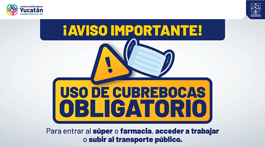 DiariodeYucatan's tweet photo. ⚠️ Aviso importante
Uso de cubrebocas obligatorio 😷 https://t.co/kuA79gYhj2