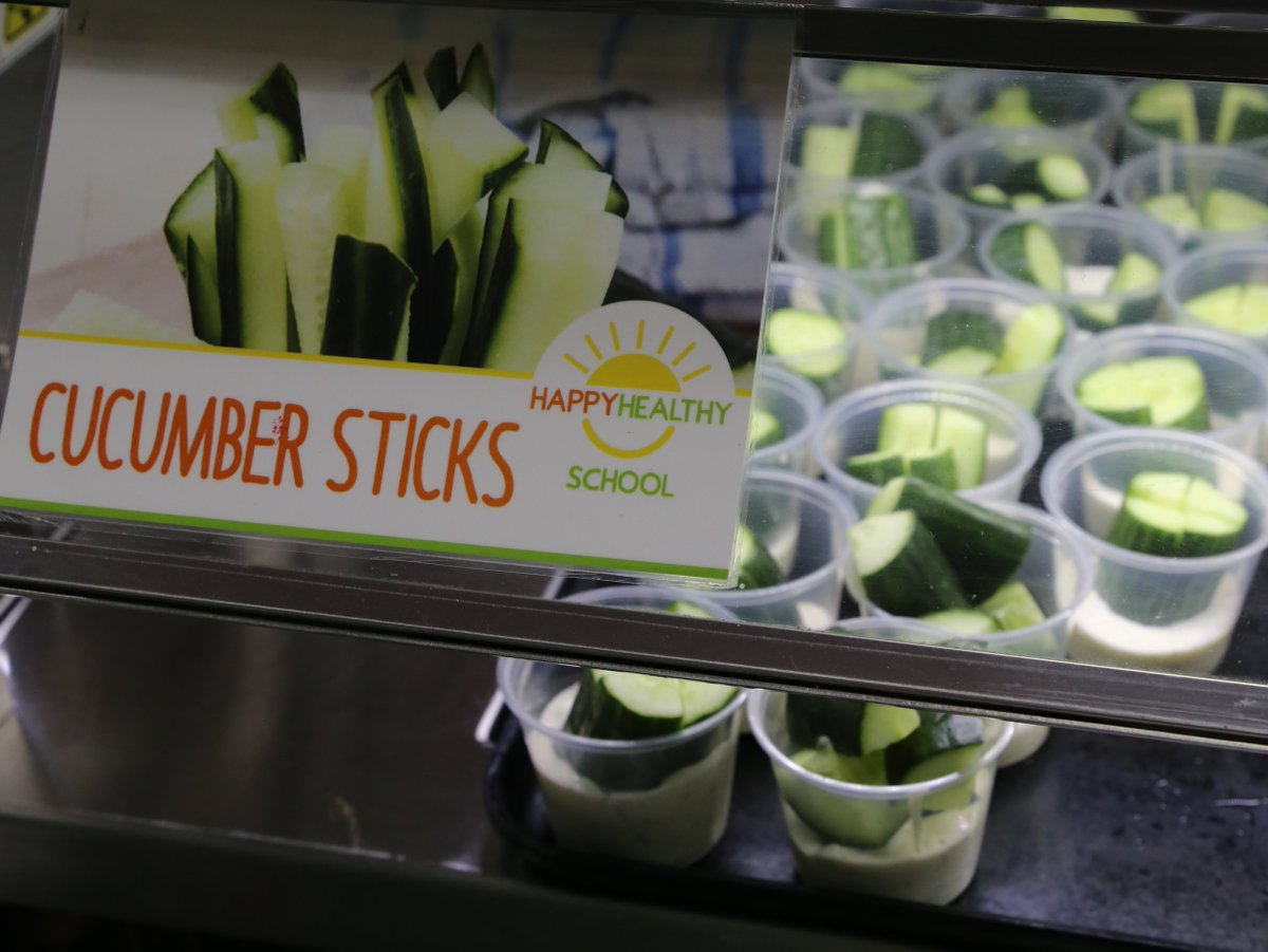 We love cool and crunchy cucumbers. Serve them with a  yummy dip as a special treat.