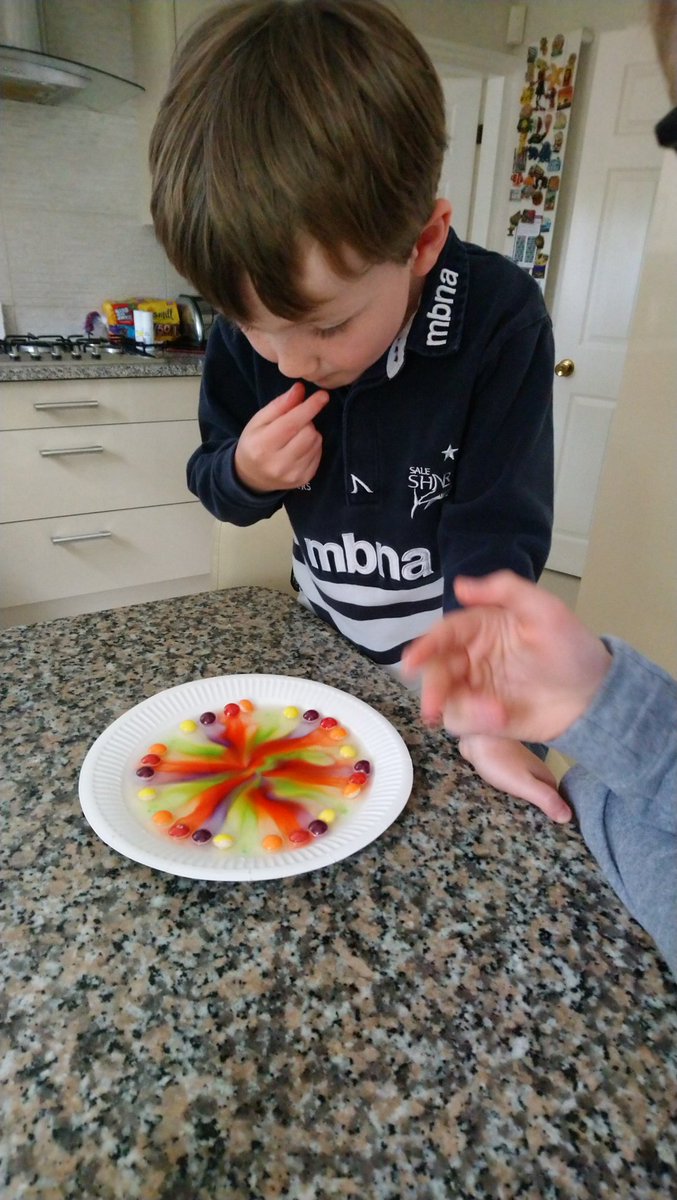 jen_Evo's tweet photo. @EYFSButterflies Ollie has been doing the skittles experiment. He loved it - especially eating them at the end! https://t.co/SPmXq496Gb