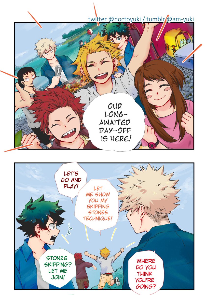 They all decided to go camping, and Deku got a bit excited. 