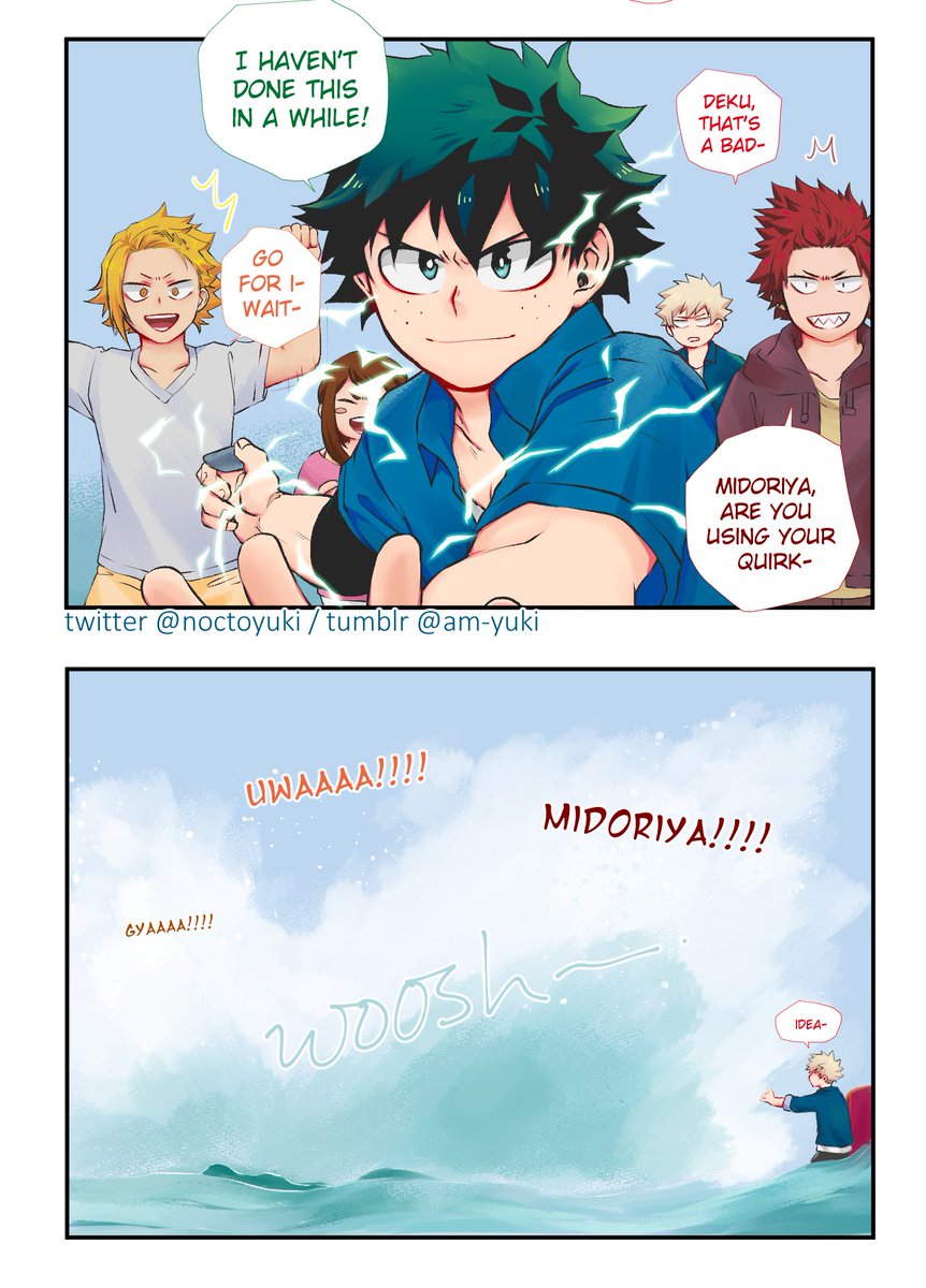 They all decided to go camping, and Deku got a bit excited. 