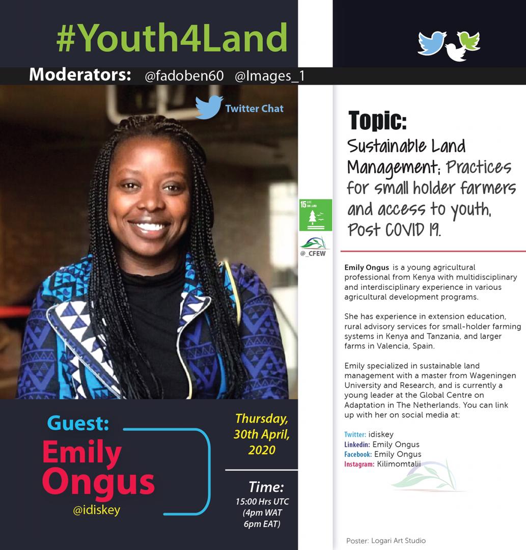 Meet our special guest for this week's edition  <a href="/idiskey/">.</a> as we talk about #SustainableLandManagement #SLM in 15mins <a href="/RolandeAziaka/">Djatougbe Akouvi Aziaka (Rolande)</a> <a href="/UNCCDYouth/">UNCCD Youth Caucus</a> <a href="/tcharbuah1/">Tcharbuahbokengo NFINN.</a> <a href="/hindououmar/">Hindou</a> <a href="/Mr_Galadima/">IMG</a> <a href="/Geraldimo1/">Gerald Imo</a> @globaldevafrica <a href="/restoreforward/">WRI Restoration</a> <a href="/AYICC/">𝗔𝗬𝗜𝗖𝗖 𝗔𝗙𝗥𝗜𝗖𝗔</a> <a href="/DesertifActions/">Désertif'actions</a> <a href="/Desmond_Alugnoa/">Desmond Alugnoa</a> <a href="/ZuhuraAhmadd/">Zuhura Ahmadd</a>