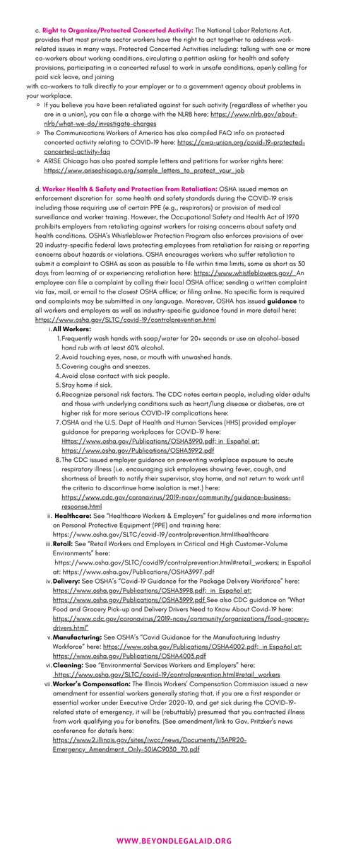 Our partners from Beyond Legal Aid - formerly CALA have put together some important information. We want to share it with you.

Worker Protections During COVID-19