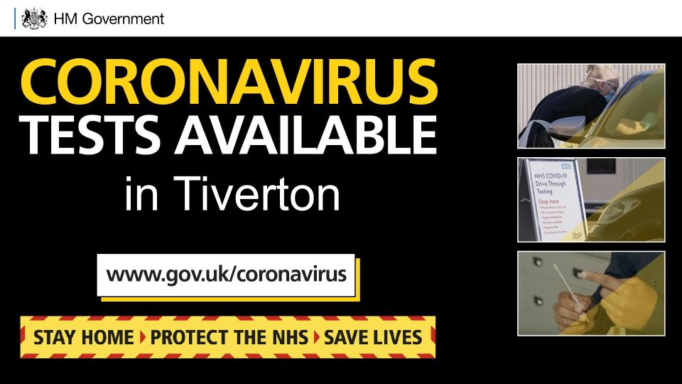 Tests for #coronavirus are available now in Tiverton. 

Please check eligibility and book online before you visit the testing site. 

1⃣bit.ly/TestingGuidance
2⃣bit.ly/BookTesting