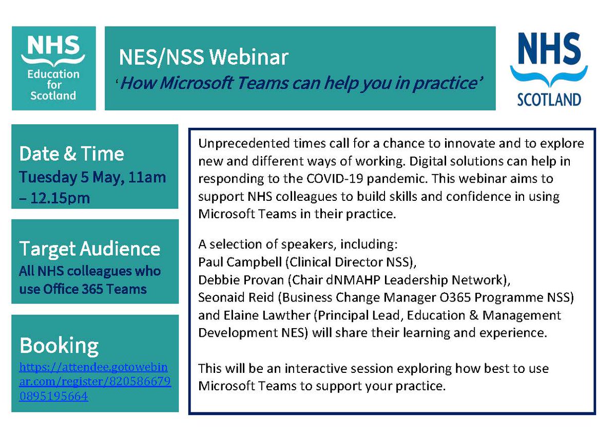 NESnmahp's tweet photo. Next up in our webinar series - this time it's the turn of Microsoft Teams. Please join us next Tuesday, 5th May, 11am to hear how Microsoft Teams can help you in practice. Use the booking link below: https://t.co/1i2GxukEwR #MicrosoftTeams #NothingCanStopATeam https://t.co/khVoWJCRRo