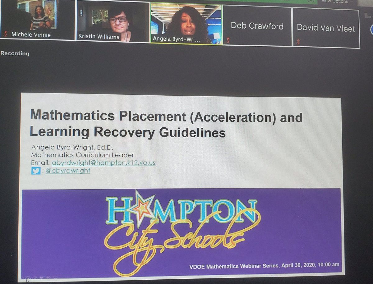 michele_vinnie's tweet image. Dr. Byrd-Wright serves as a facilitator for the state regarding math placement, learning recovery, and acceleration! @abyrdwright @alynn_math @pnazareth2 @tchrleslie @cbaird_math @VDOE_News