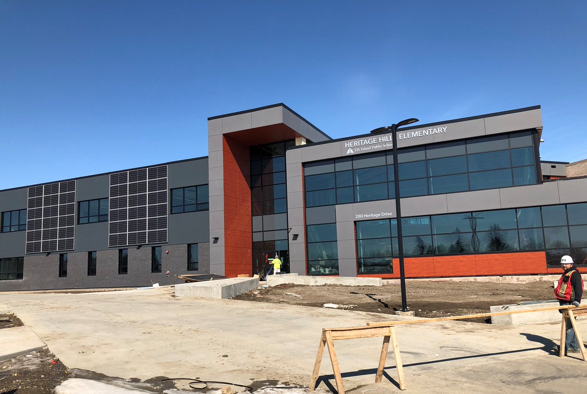 The Heritage Hills Elementary School project in Sherwood Park is almost complete! We can’t wait to see the finished product.
This K-6 replacement school will provide an optimal learning environment for 650 students! Thanks <a href="/ClarkBuilders/">Joshua Lawrence</a> for the team work!