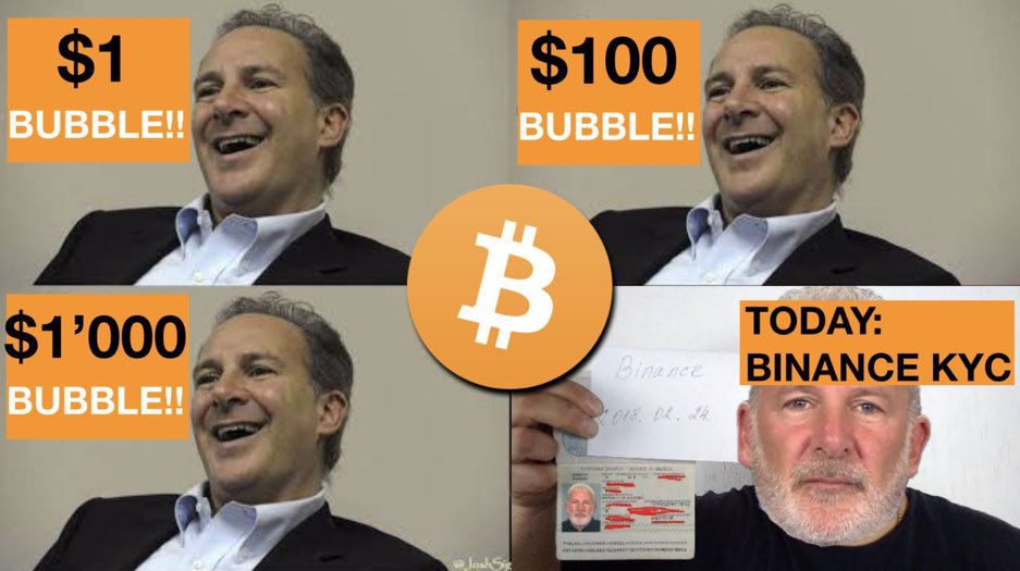 KeiserReport's tweet photo. I told @PeterSchiff (on @KeiserReport and in person many times) to buy #Bitcoin at $1, $100, and $1,000 😂👍 https://t.co/aP7haXM21Z