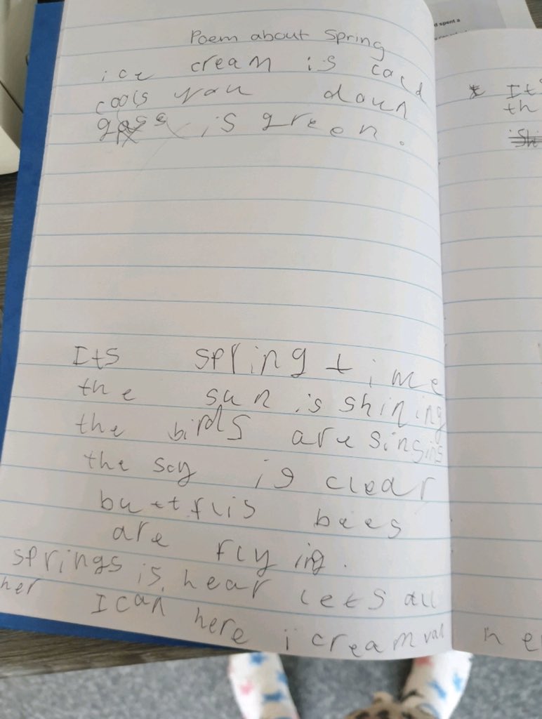 Smith_SMCA's tweet photo. Super spring poems! Well done Mason, McKinley and Amelia-Grace! #homelearning #nothingstoppingthem #springpoetry #year1 #oneproudteacher https://t.co/yST8DPg4YD