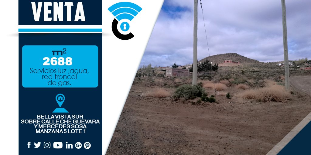 conectiva's tweet image. EN VENTA #COMODORORIVADAVIA 
TERRENO EN BELLA VISTA SUR
2688 M2 EN ESQUINA 
SERV.PARA CONECTAR DE LUZ-AGUA Y GAS
ESCRITURA
SE PUEDE SUBDIVIDIR 
ALUMBRADO PUBLICO
APTO CREDITO 
info@inmobiliariaconectiva.com
TEL 0297-4060578
WPP 2974374743
Andrea Popich
Corredor Inmobiliario