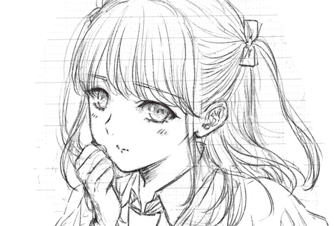 線画に下書き重ねたやつのほうが可愛く見えるような気がしないでもない 