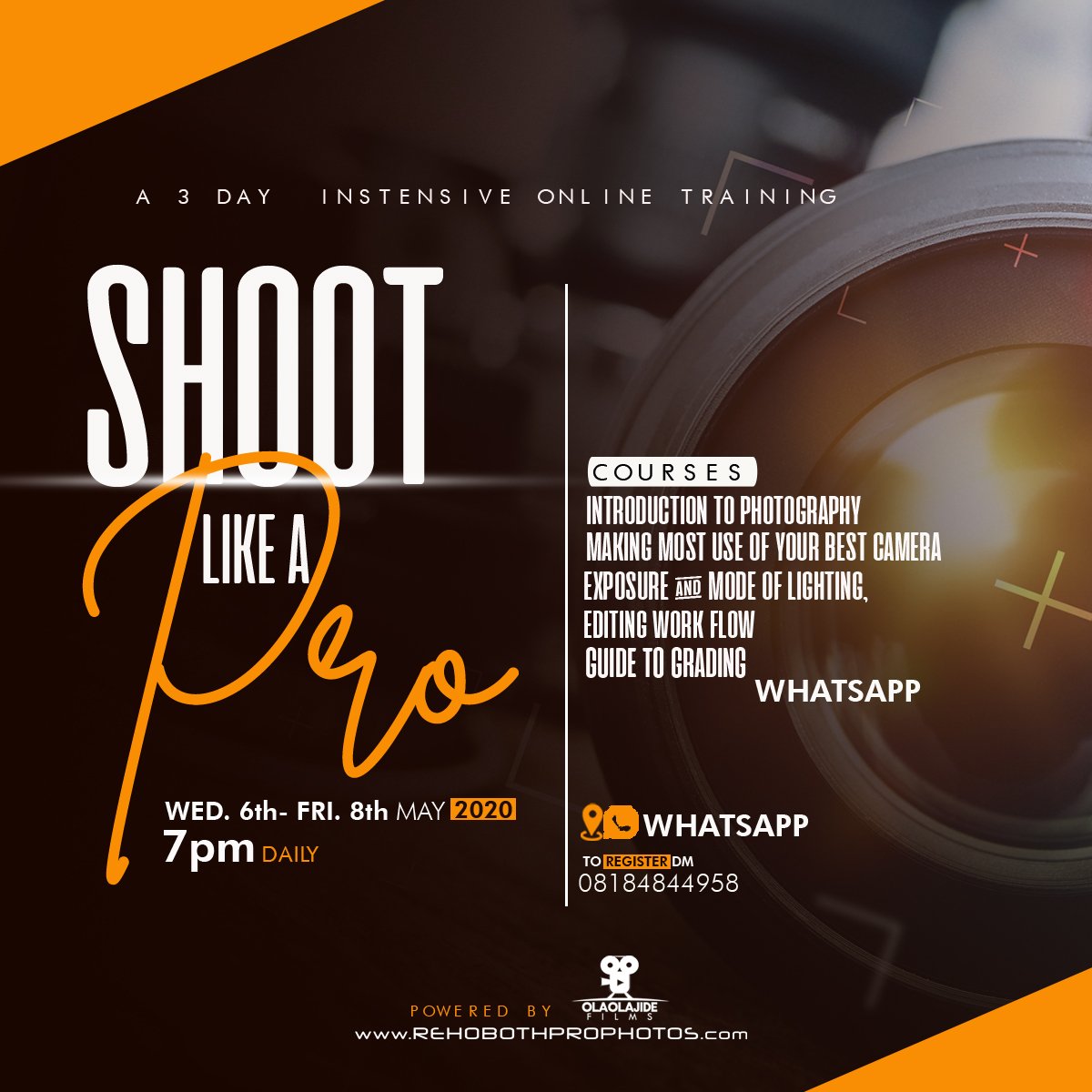 Jidefilms's tweet photo. Free photography class

👇 
Tap the link to join

https://t.co/uOCL5YRBvJ

#covid19 #lagos #photography #olaolajidefilms https://t.co/2Ta5W9KnTc