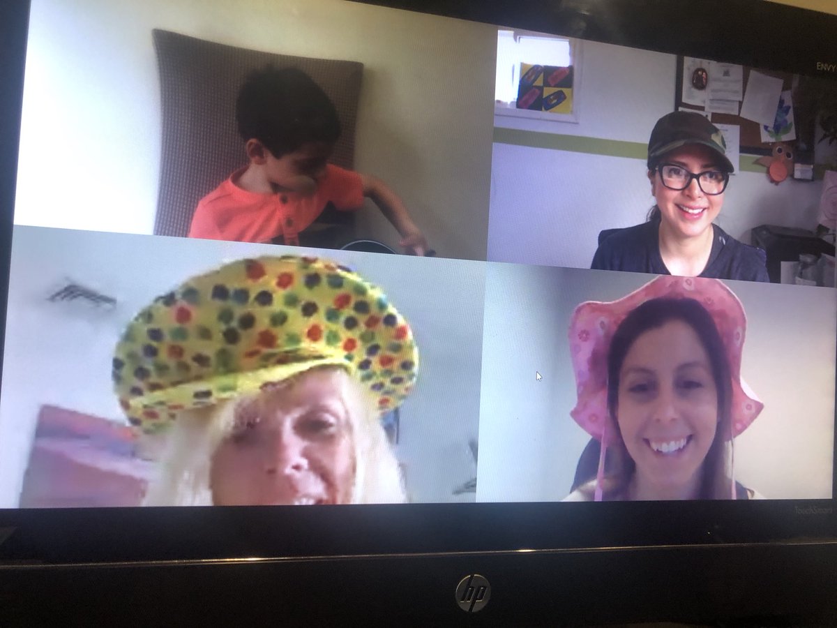 MrsMuellerEM's tweet photo. We had a great time sharing our silly hats today! Thank you for the idea @MrsDeaner_BG!! We miss you all so much!! 💙💙 @meadowbrookem https://t.co/uPBXyMbf4F