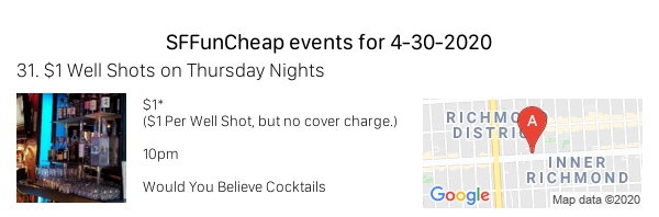Events for Thursday 4/30/20 sf.funcheap.com/2020/04/30 #sffuncheap