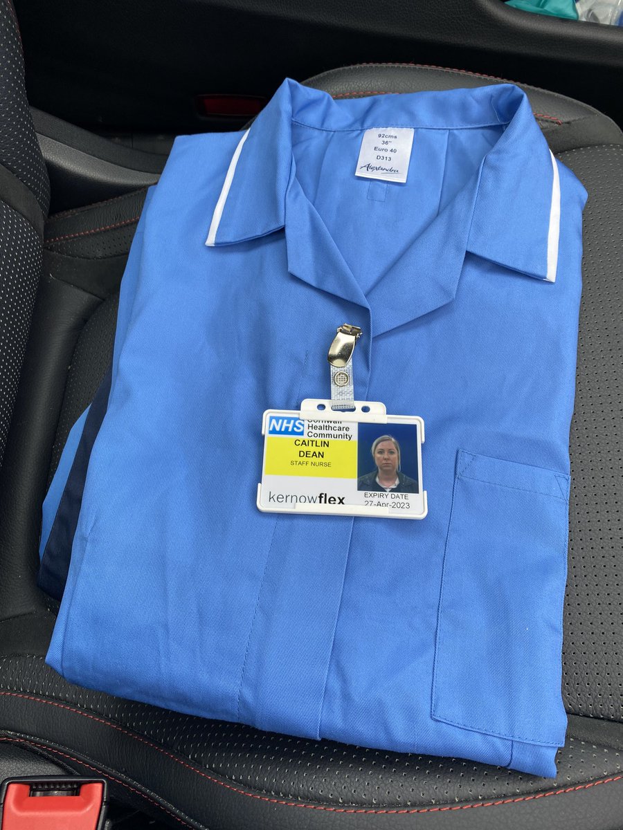 MumaDean's tweet photo. Picked these up today. Been a while since I wore royal blue. Requested a supernumerary shift to shadow staff nurse first 😬
 #BringBackStaff #RegisteredNurse #proudofmyprofession @theRCN @nmcnews @NHSPbank #NHSworkers https://t.co/veQ1gtn6xZ