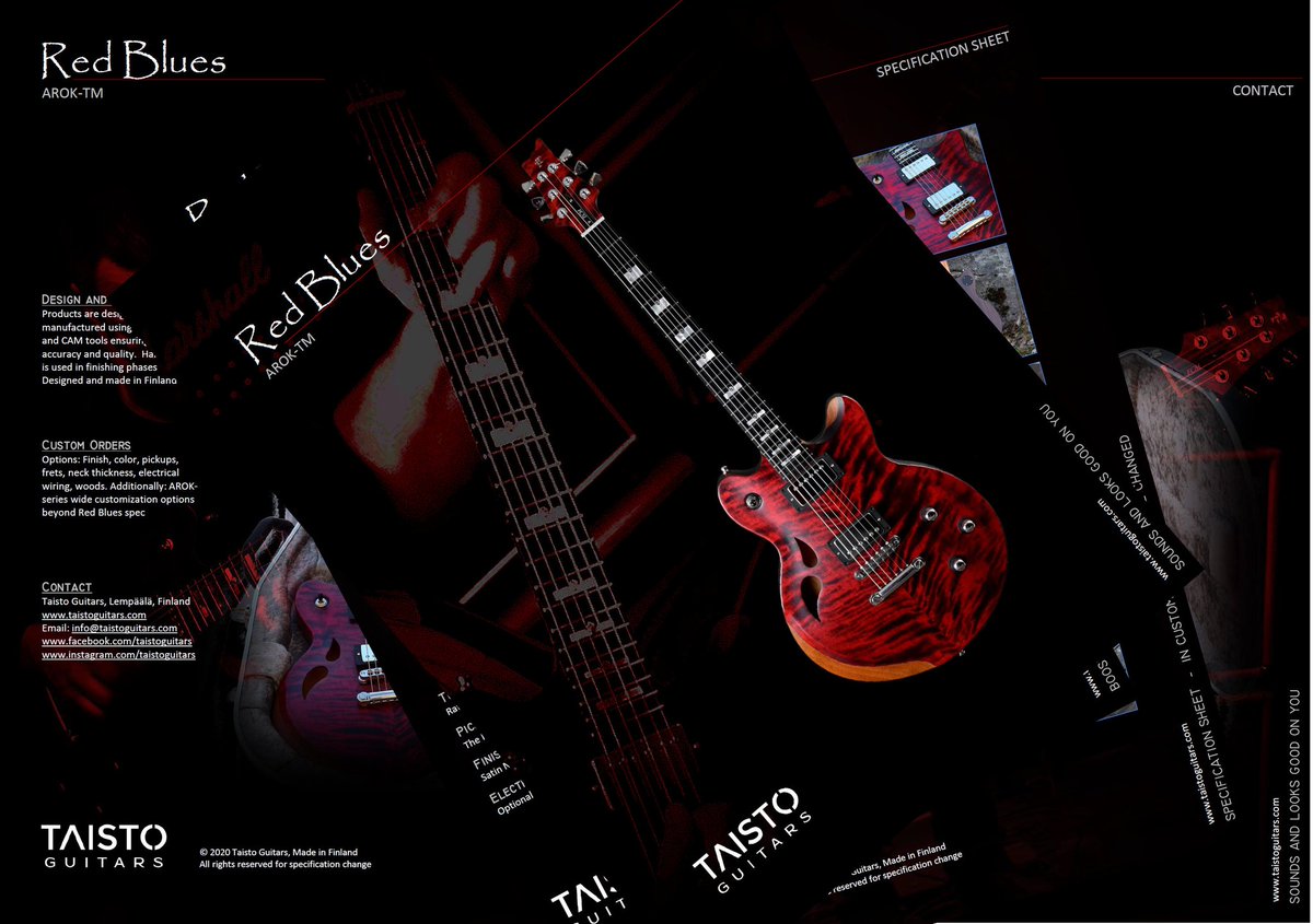 TaistoGuitars's tweet photo. Cover page of AROK-TM Red Blues product sheet #product #aroktm #redblues #taistoguitars https://t.co/plbPm6PlcK