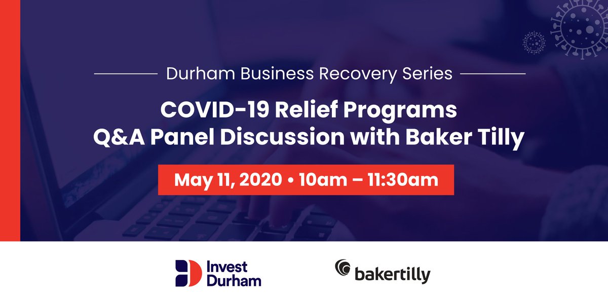 The Durham Business Recovery Series is free programming designed to support the local business community. Upcoming: Monday, 11 May, 10-11:30 AM🗄️COVID-19 Relief Programs Q&amp;A and Discussion. Presented in partnership with @BT_Durham Register: bit.ly/3aJK3Xf