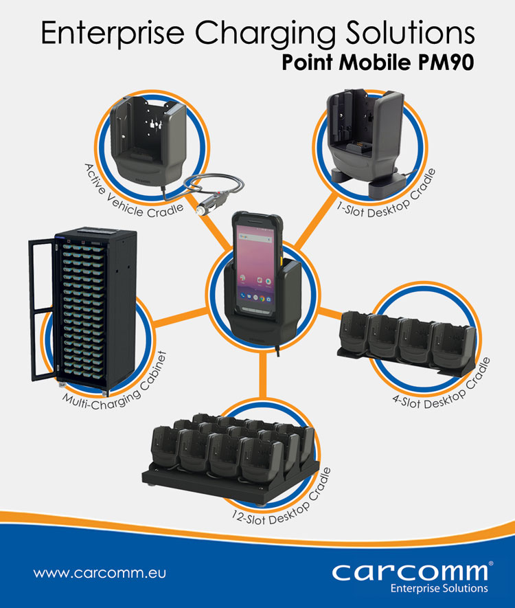 All our Enterprise Charging Solutions for the Point Mobile PM90 in one glance. Contact us for your tailored charging solution. Detailed product descriptions can be found on our website at: bit.ly/35nxL5B <a href="/PointMobileKR/">Point Mobile</a>