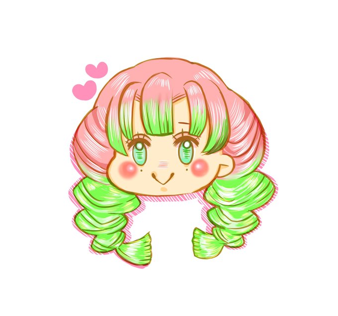 あまつきさんがTwitterに投稿した甘露寺蜜璃(鬼滅の刃)のイラスト。