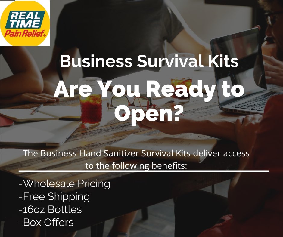 RealTimeRelief's tweet photo. Right now, having a reliable source for hand sanitizer can mean the difference in business owners and organization leaders being ready to open their doors again or not.
https://t.co/dYMw35Bdy8
#handsanitizer #businesskit #staysafe #CleanHandSanitizer https://t.co/OuSYppAu6V