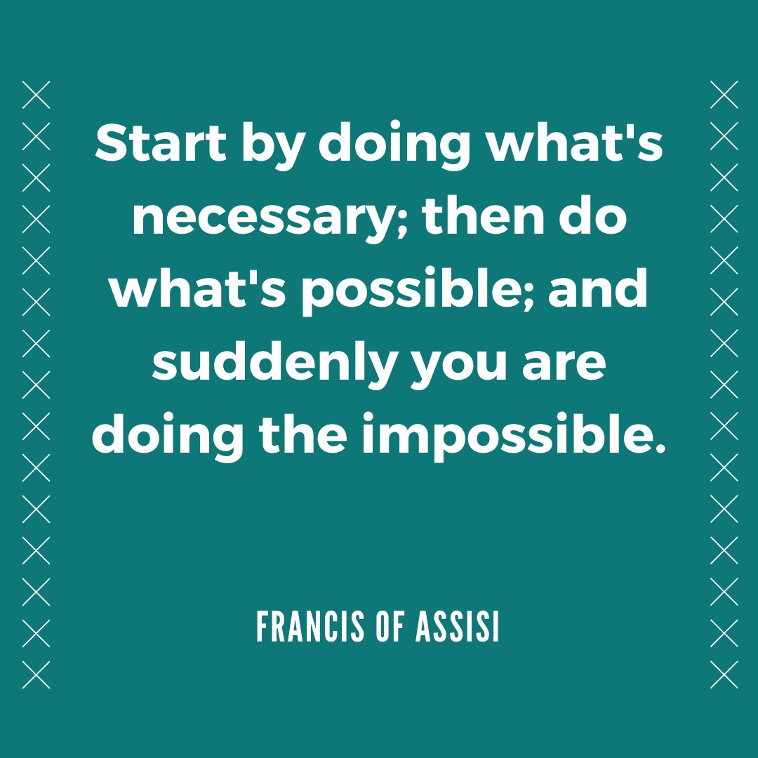 Don't let the influx of information right now get you down.  Break everything into manageable chunks and you will be able to accomplish the impossible.

#babysteps #dotheimpossible #quoteoftheday #francisofassisi #MICofColorado