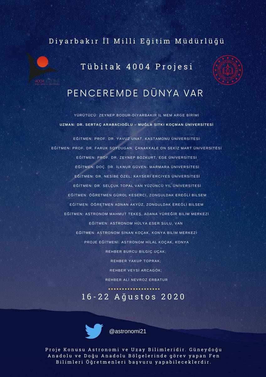 Ülke genelinde 92 projenin kabul edildiği <a href="/Tubitak/">TÜBİTAK</a> 4004 kodlu “Doğa Eğitimi ve Bilim Okulları” projelerinden ikisi ilimiz adına kabul edilmiştir. İlimiz tarihinde ilk olan projelerde emeği geçen bütün paydaşlarımızı tebrik ederiz. <a href="/tcmeb/">Millî Eğitim Bakanlığı</a> @hmzaydg <a href="/Hasan_Guzeloglu/">Hasan Basri Güzeloğlu</a> <a href="/feysel_tascier/">feysel taşçıer</a>