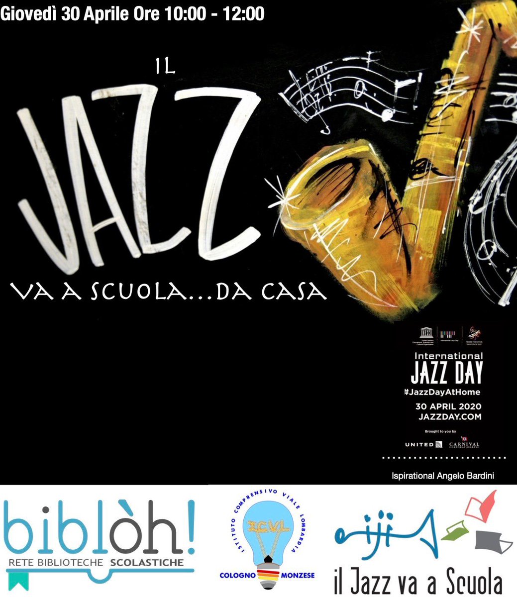 Ma che spettacolo oggi, sveglia alle 09:00 colazione e via con Jazz!
Il Jazz va a scuola...da casa!
È stato bello, emozionante, una manna per lo spirito!!
Grazie a <a href="/Mingus2011B/">Angelo Bardini</a>, a <a href="/bibloh_biblh1/">Biblóh!</a>, alle nostra Ds <a href="/Eleonor34096772/">Eleonora Galli</a> e agli artisti Luca Dell’Anna e Daniele D’Agaro