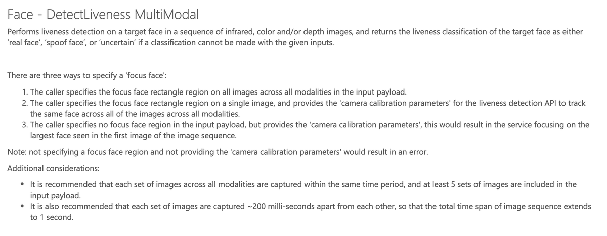 NicoRobPro's tweet image. #Azure #CognitiveServices news - #FaceAPI: v1.1 preview is out since yesterday on some locations (West Central US), with at least 2 new operations: here is Liveness detection! 👍
Should give it a try soon...