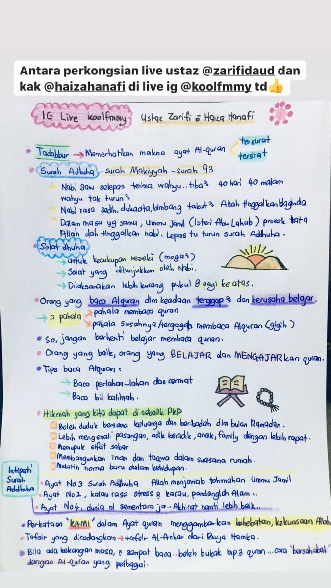 gastropodium's tweet photo. Alhamdulillah dapat bersama2 dengan perkongsian ustaz Zarifi Daud dan kak @HaizaHanafi di @koolfmmy tadi..
Semoga bermanfaat.
#sharingRamadhan #gastropodium 😅 https://t.co/W8oozLEIHi