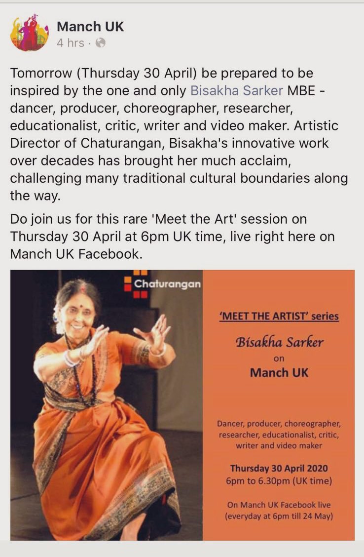 sarker's tweet photo. This is happening today on Manch UK Facebook live  #MeetTheArt meet my mum ;) https://t.co/tSwuwkZrb8