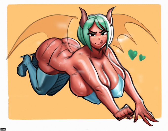 Hot, Steamy, and Horni Succubus THOT. 
A doodle I drew for my bud, @Shykactus!
She makes great art, and you should def follow her! 