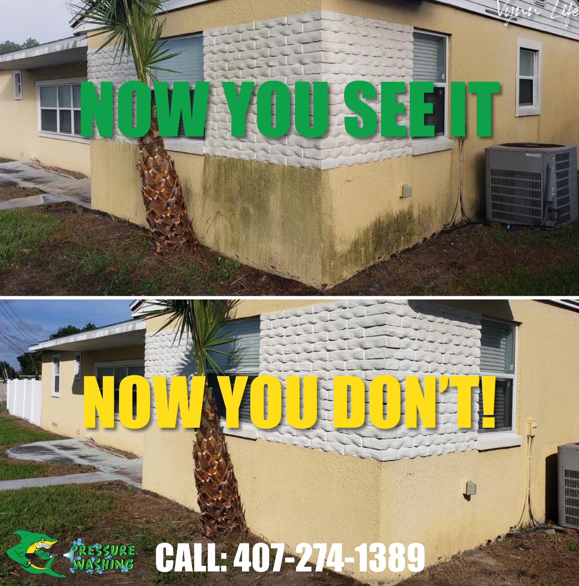 VynnLife's tweet photo. There's No Pressure At All When It Comes To Calling @SharkPressureWashing, Get Your Home Pressure Washed Today.#VynnLife #Orlando #Sanford #Oviedo #Cassleberry #Ocoee #AltamonteSprings #WinterSprings #Longwood #Deltona #Apopka  #pressurewashing #cleaning #paving #homeimprovement https://t.co/c4q4RYn767